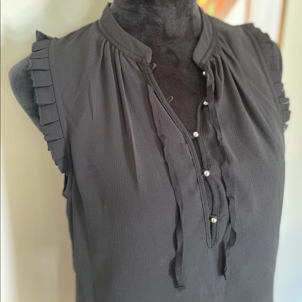 Black H&M Ruffle Sleeve Top